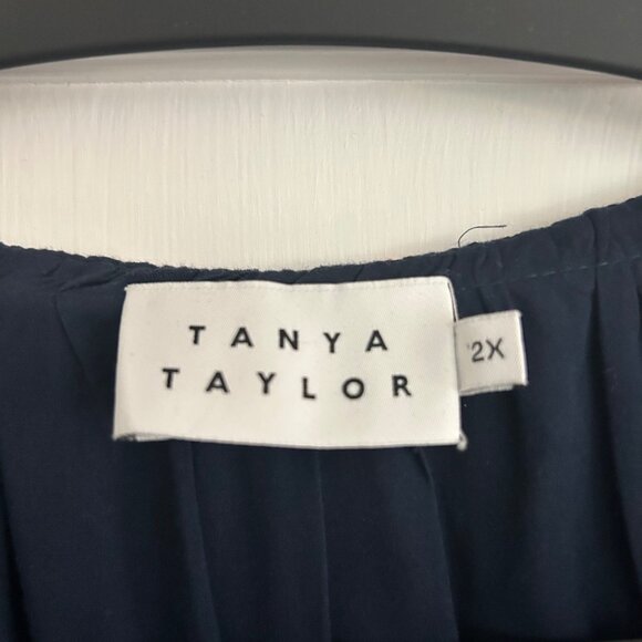 Tanya Taylor Navy Blue Floral Top/Blouse 2X - Picture 2 of 7